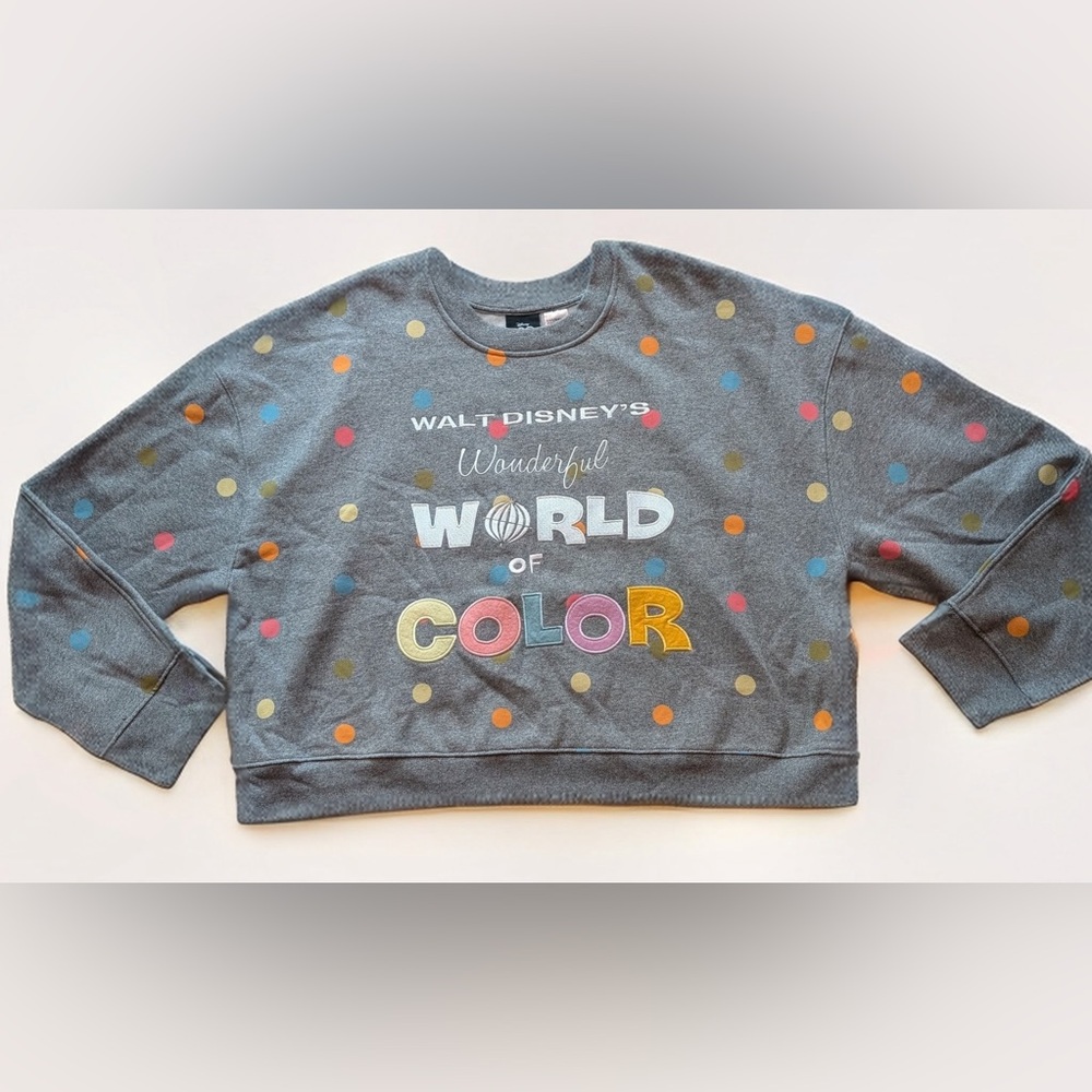 Disney World of Colors Women’s XL
Embroidered Grey with Happy Polka Dots